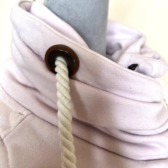 Wanakome Sweatshirt Size XS Pink Wide Collar High Neck Jacket Zip Up Warm Winter - Picture 9 of 15